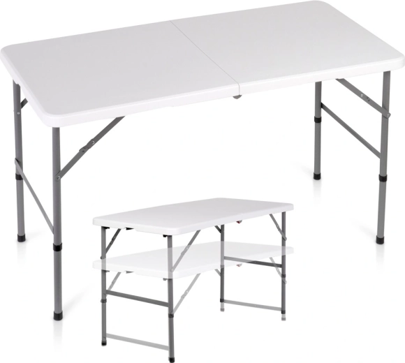 Vilde sklopivi catering stol 2u1 bijeli 120 × 60 cm, visina 49/73,5 cm