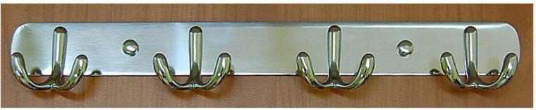 Vješalica s četiri dvostruke kuke CYRIL, krom