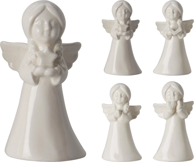 Porculanski anđeo 11 cm – bijela dekoracija