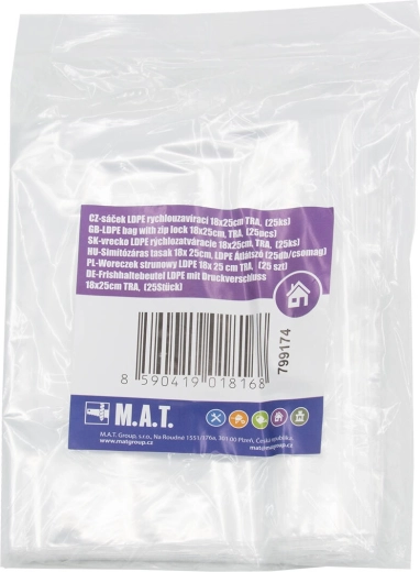 LDPE zip vrećice 18 × 25 cm, prozirne (25 kom)