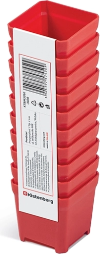 Set plastičnih kutija za alat 5 × 5 × 5 cm, crvena (10 kom) TAGER