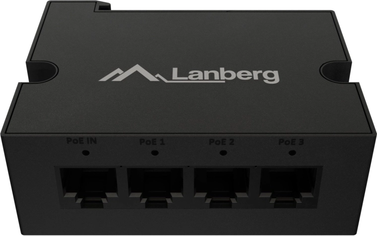 Lanberg PoE extender switch za DIN šinu 1× PoE IN / 3× PoE OUT