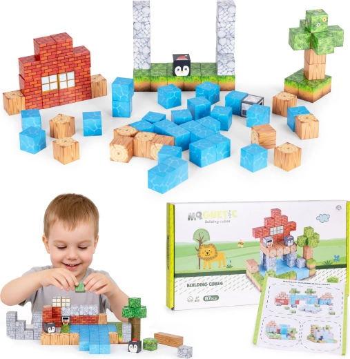 Magnetična građevna set-kocke 87 kom
