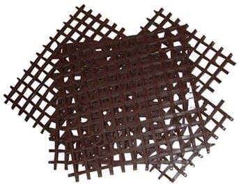 Sastavljajuća plastična prostirka 25 × 25 cm, smeđa (4 kom)