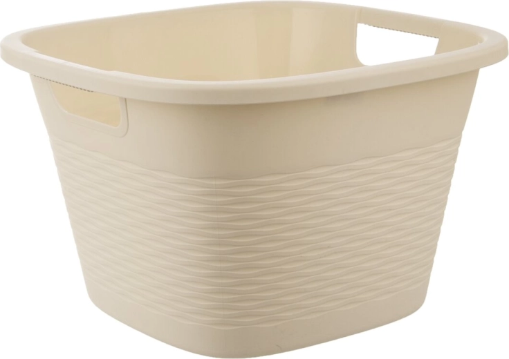 Plastični četvrtasti lavor Loop s ručkama, bež, 16,8 l