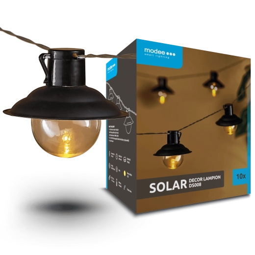 Modee vrtni solarni LED lanac lampiona 4,7 m, 10 kom