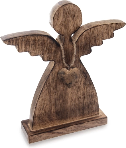 Drvena anđeoska figurica od mangovog drva 29 cm