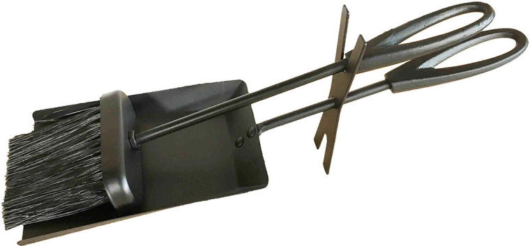 Kaminarski pribor 2-dijelni od crnog čelika 38 cm