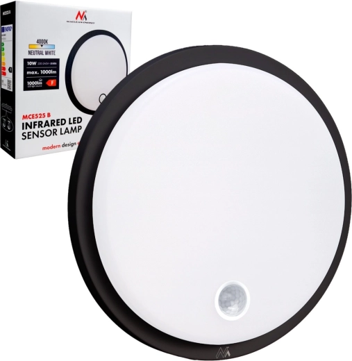 LED zidna i stropna svjetiljka s PIR senzorom, IP65, 10 W, 1000 lm, 4000 K