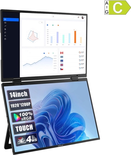 Prijenosni dualni dodirni monitor ZEUSLAP Z14W 2×14" WUXGA IPS