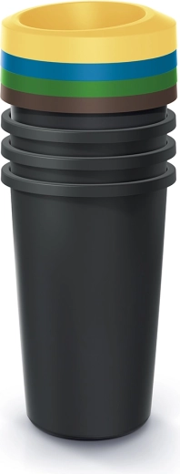 Set koševa za recikliranje Compacta R Drop, 4×35 l, crna, od reciklirane plastike