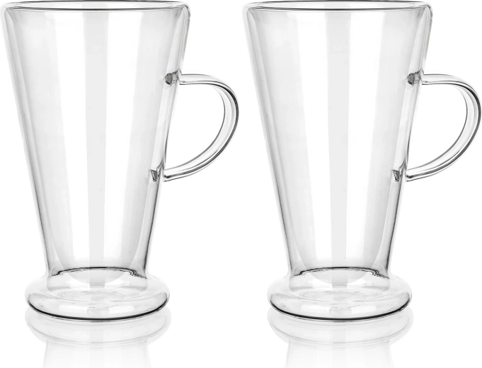 Dvostruko staklene šalice za latte 400 ml DOBLO, set 2 kom
