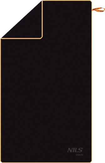 Mikrovlaknasti ručnik NILS Aqua, crno‑narančasti