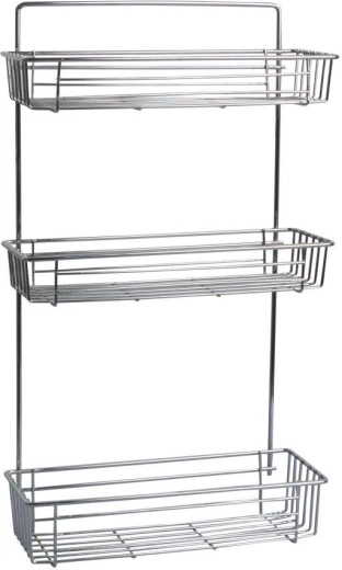 Trokatna kupaonska polica 28 × 14,5 × 55 cm krom