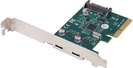PCIe kartica s 2× USB-C 3.2 Gen 2x1 (10 Gb/s) – low profile