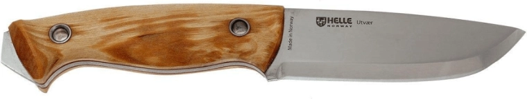 Helle Utv æ r outdoor nož 10 cm, kvrgava breza, kožno futrola