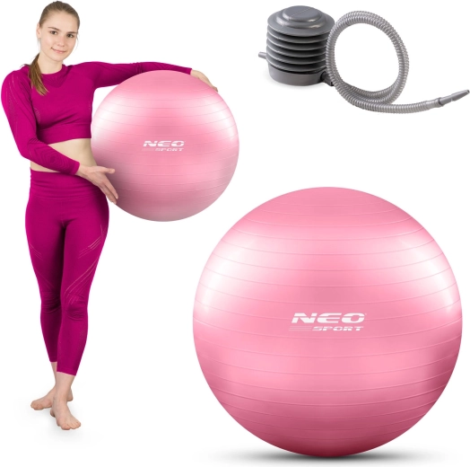 Fitness lopta 55 cm ružičasta s pumpicom NEO SPORT