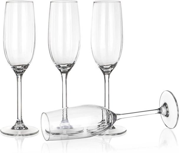 Čaše za pjenušavo vino ROYAL LEERDAM Plissé 210 ml, set 4 kom
