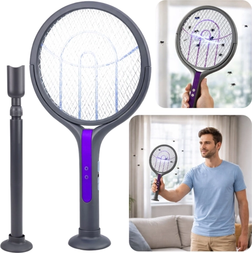 električna teleskopska muholovka 2-u-1 s lampom protiv komaraca