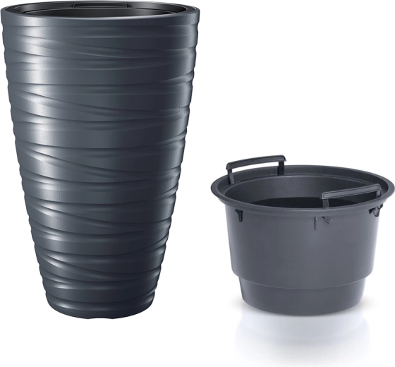 Visoka žardinjera s umetkom MAZE 37,5 cm – antracit
