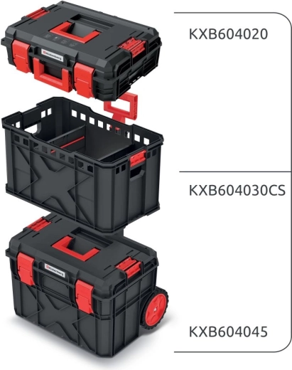 Set kofera za alat i organizatora X BLOCK PRO, 546 × 380 × 970 mm, crna