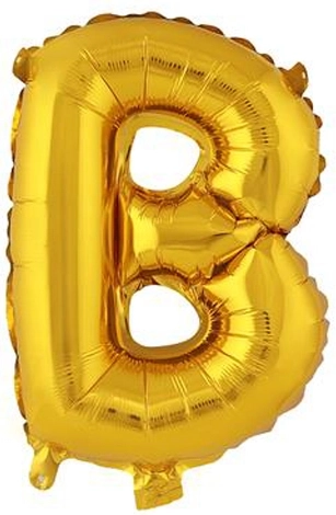 Foli balon slovo B 30 cm zlatni