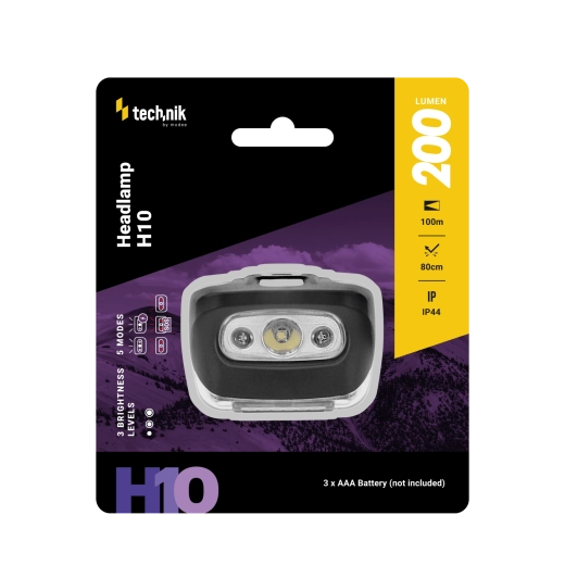 Technik čeona svjetiljka MT-H10 s bijelim i crvenim LED svjetlom, 200 lm
