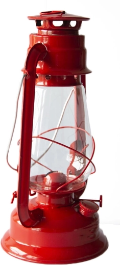 Petrolejska lampa 30 cm crvena