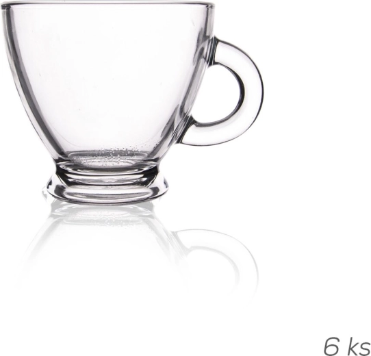 Staklena šalica Roma 95 ml prozirna 6 kom