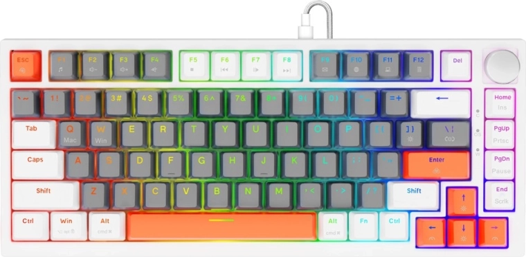 Magnetička gaming tipkovnica astral white s prekidačima outemu white jade, rgb i pbt kapicama tipki