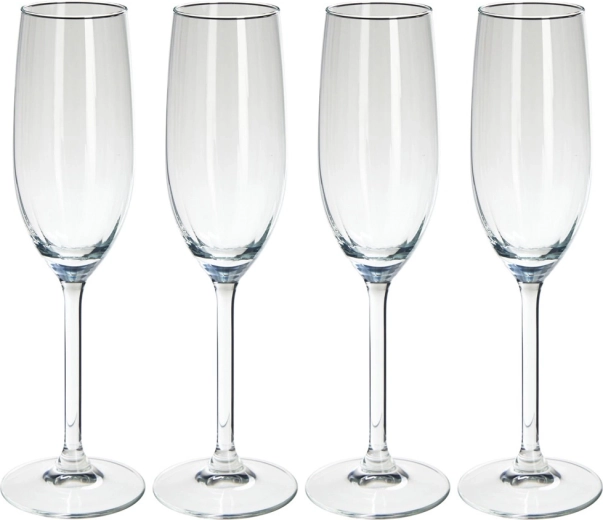 Staklene čaše za šampanjac 210 ml, set 4 kom