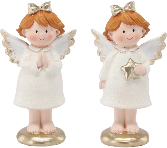 Božićna figurica – bijeli anđeo, 14 cm