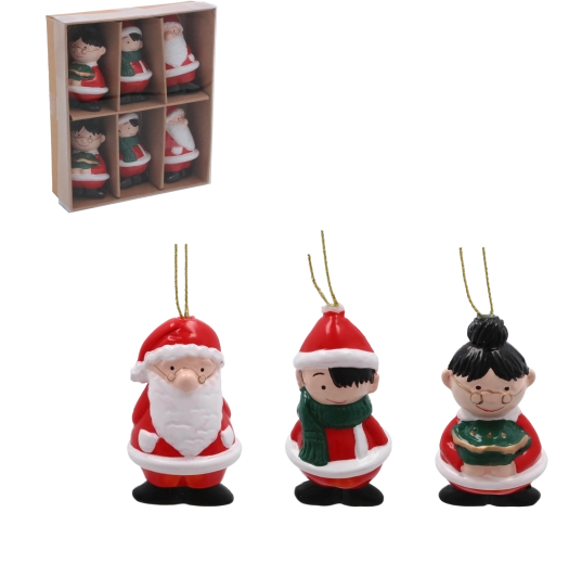 Set nerazbitnih božićnih ukrasa 7 cm – mix uzoraka, 6 kom
