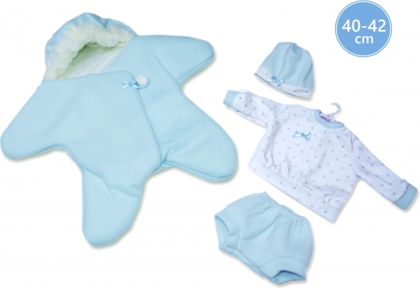 Odjeća za lutku NEW BORN 40–42 cm – flisasta zvjezdica, 3-dijelni set