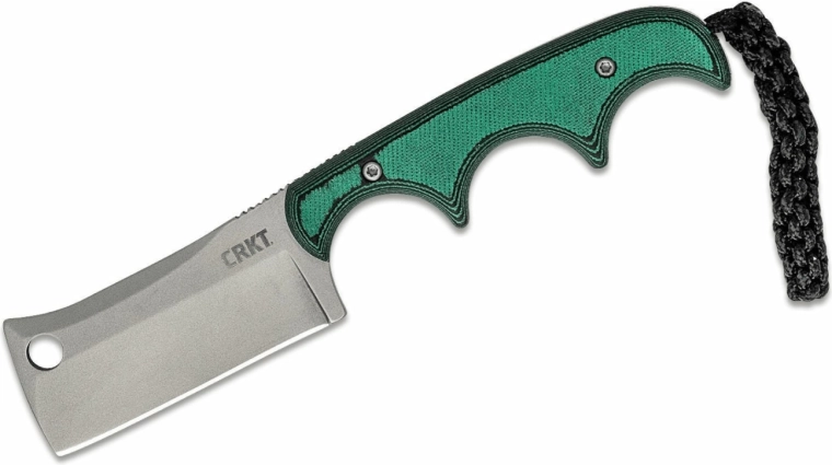 CRKT Minimalist Cleaver nož za vrat 5,4 cm, crno‑zelen, Micarta
