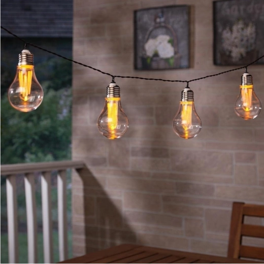 Solarna vrtna girlanda 3,8 m, 10 LED toplo bijela, velike žarulje