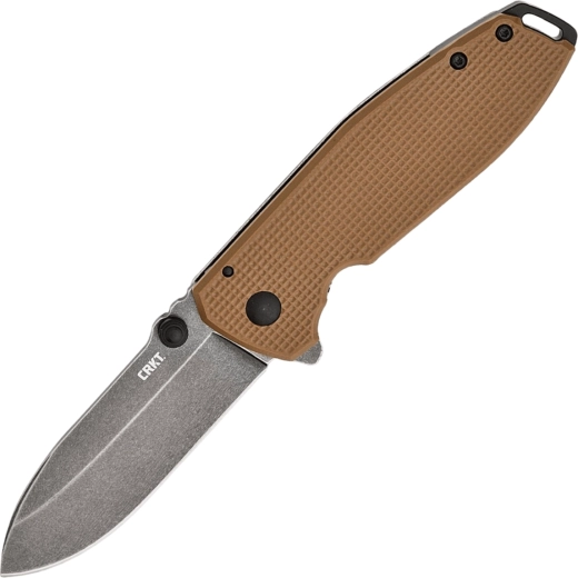 CRKT Squid XM smeđi džepni nož 7,5 cm, Black Stonewash, G10