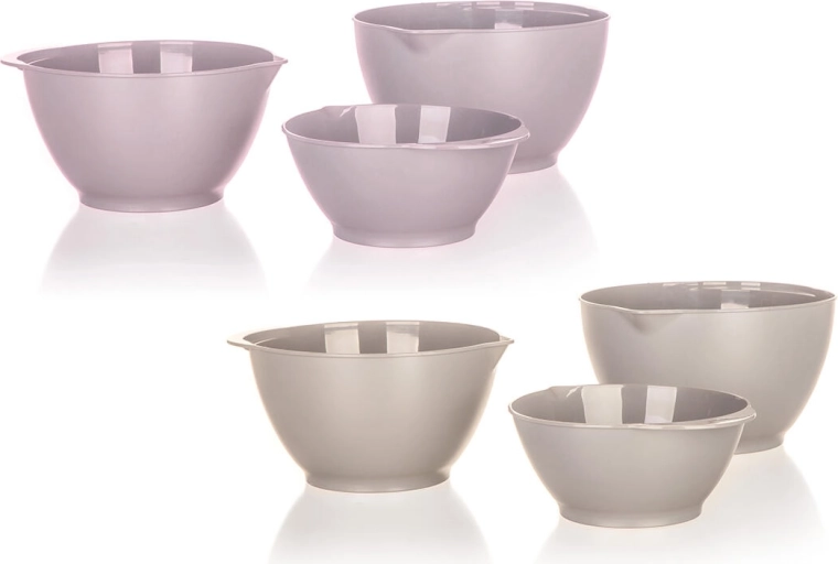 Set zdjela za miješanje, 3 dijela, plastika, mix boja, 1–3 l
