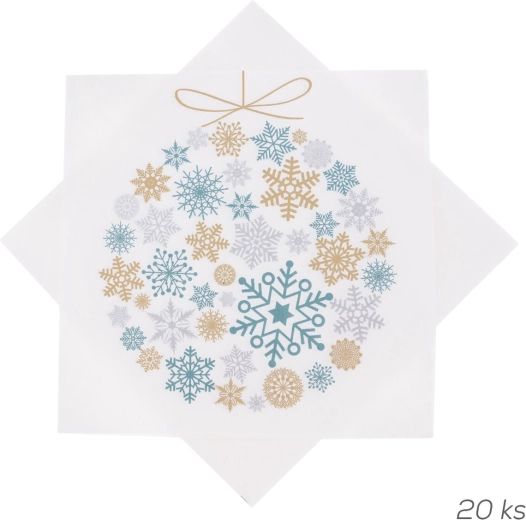 Papirnate salvete s motivom zelene božićne kuglice 33 × 33 cm, 20 kom