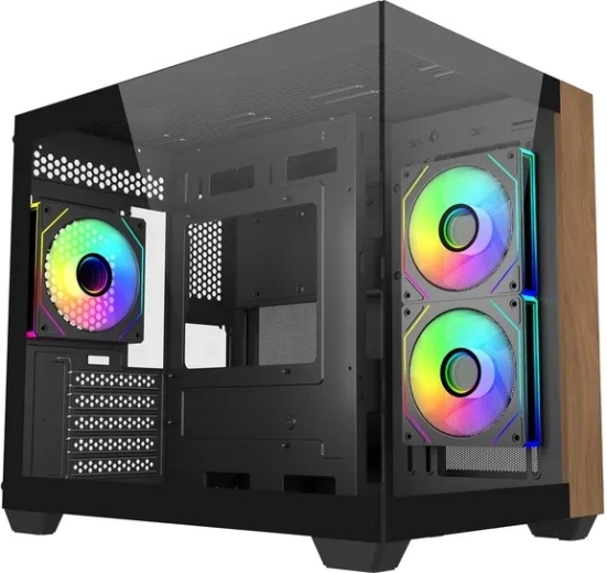 Elite 481 Wood mATX PC kućište s 270° panoramskim staklom
