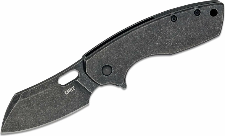CRKT Pilar Large Black džepni nož 6,8 cm, Black Stonewash, potpuno metalni