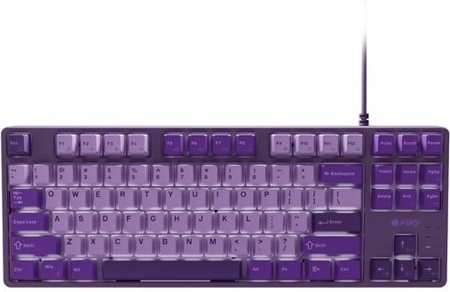 Gaming mehanička tipkovnica FURY Kanabo K2, kompaktna, ljubičaste PBT tipke, bijelo pozadinsko osvjetljenje