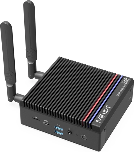 Mini PC MINIX Z350 bez ventilatora, Intel Core i3‑N350, 16 GB RAM, 512GB NVMe SSD, 4K HDMI, Wi‑Fi 6