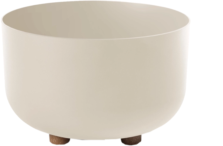 Cvjetna zdjela Sofia 27 cm od reciklirane plastike, bež mat