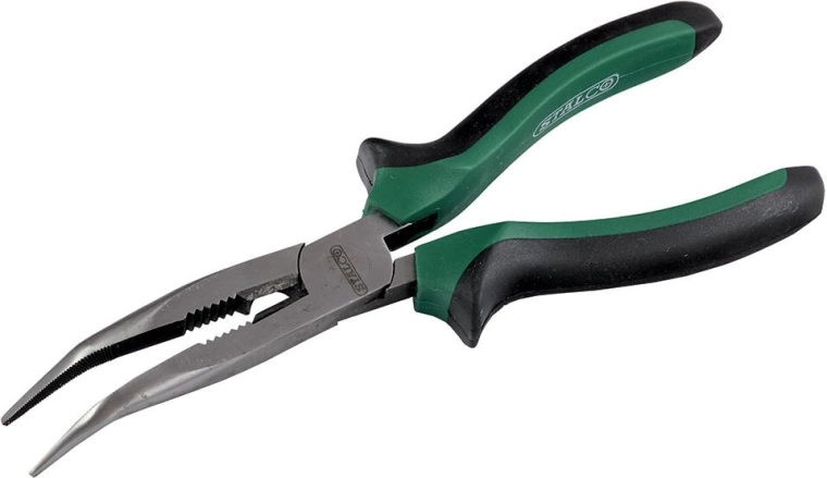 Klešta s dugim zakrivljenim čeljustima 200 mm STALCO