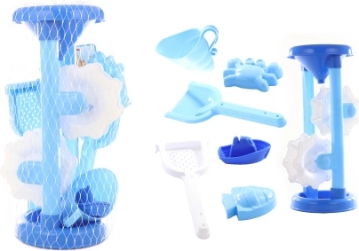 Dječji plavi mlin za pijesak i vodu s kalupima