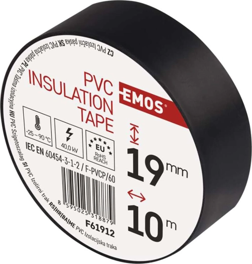 Izolacijska PVC traka 19 × 10 m – crna