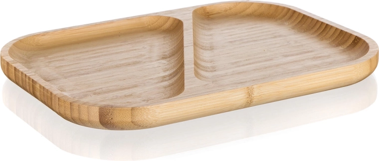 Servirni bambusov tanjur s pregradama 28,5 × 21 × 2 cm BRILLANTE