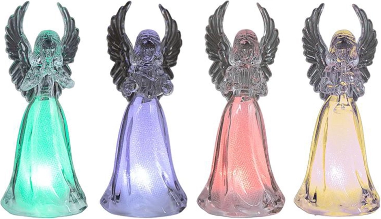Božićni LED anđeo – dekoracija 11,5 cm, mix boja