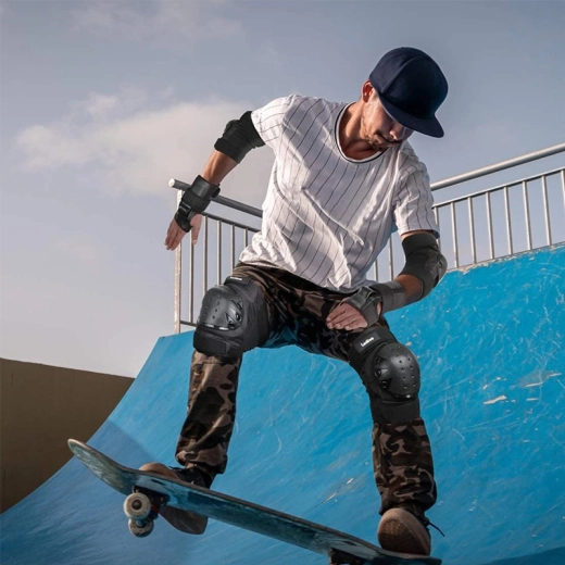Dječji set štitnika za role, skateboard i bicikl (6 kom) – crna, veličina M